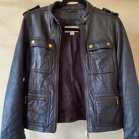 Michael Kors Black Leather Jacket M